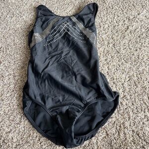 Sleek Black and Silver Women's Leotard